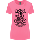 Live to Ride Motorbike Motorcycle Biker Womens Wider Cut T-Shirt Azalea