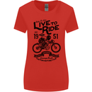 Live to Ride Motorbike Motorcycle Biker Womens Wider Cut T-Shirt Red