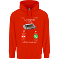 Liverpool Is Calling Funny Football Childrens Kids Hoodie Bright Red