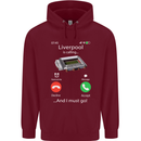 Liverpool Is Calling Funny Football Childrens Kids Hoodie Maroon