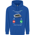 Liverpool Is Calling Funny Football Childrens Kids Hoodie Royal Blue