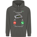 Liverpool Is Calling Funny Football Childrens Kids Hoodie Storm Grey