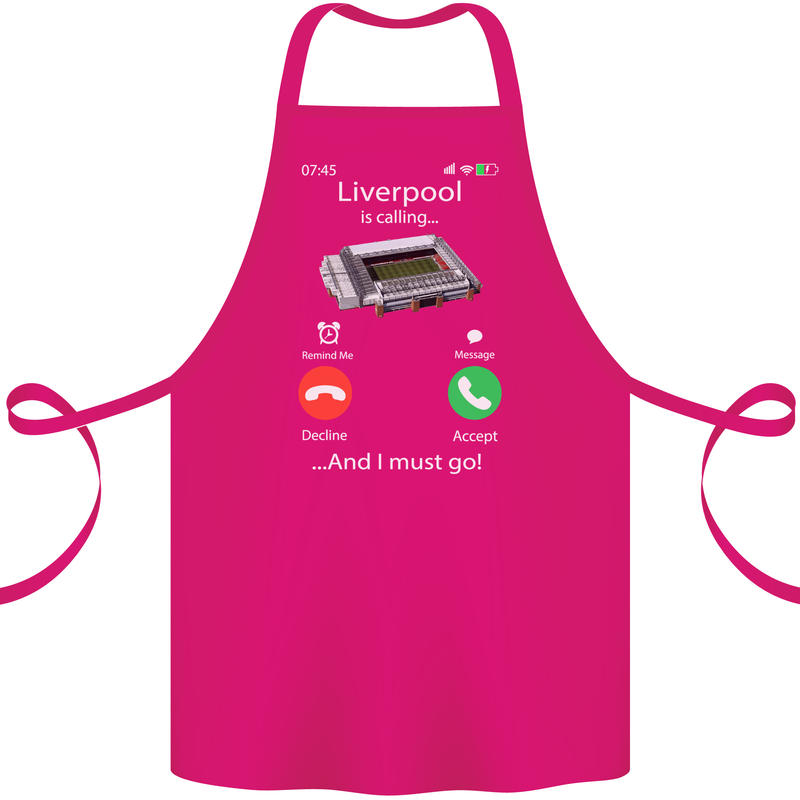 Liverpool Is Calling Funny Football Cotton Apron 100% Organic Pink