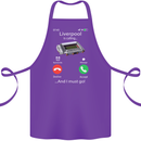 Liverpool Is Calling Funny Football Cotton Apron 100% Organic Purple