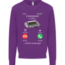 Liverpool Is Calling Funny Football Kids Sweatshirt Jumper Purple