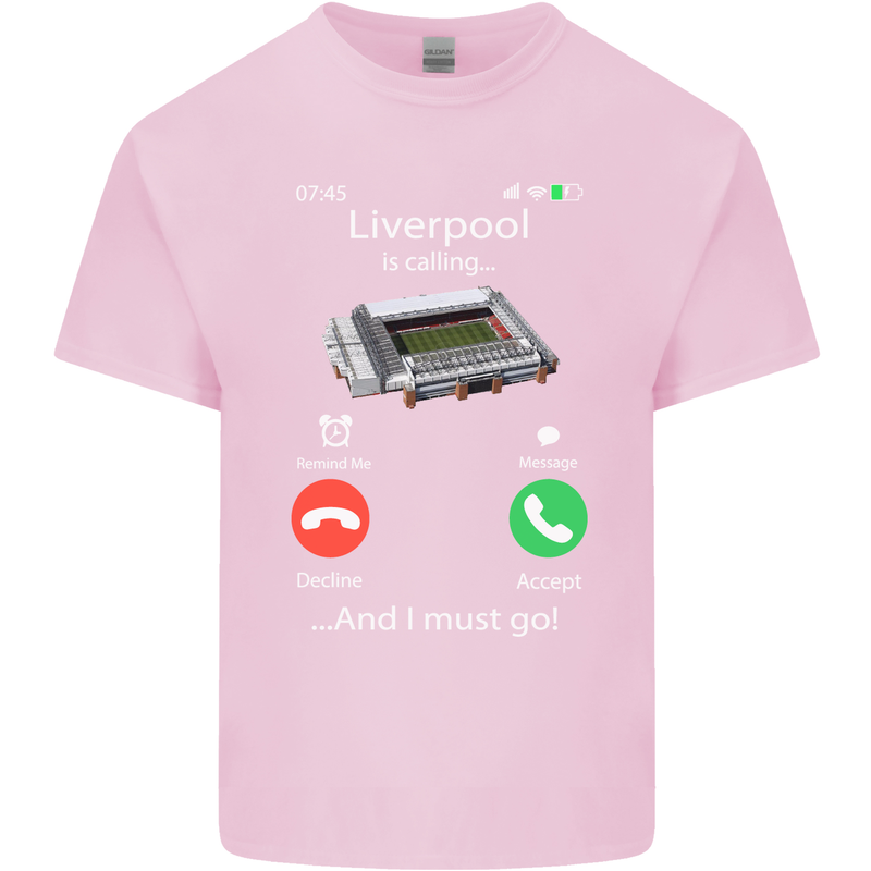 Liverpool Is Calling Funny Football Kids T-Shirt Childrens Light Pink