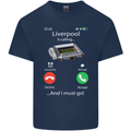 Liverpool Is Calling Funny Football Kids T-Shirt Childrens Navy Blue