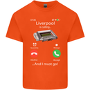 Liverpool Is Calling Funny Football Kids T-Shirt Childrens Orange