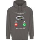 Liverpool Is Calling Funny Football Mens 80% Cotton Hoodie Charcoal