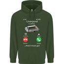 Liverpool Is Calling Funny Football Mens 80% Cotton Hoodie Forest Green