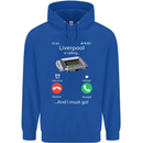 Liverpool Is Calling Funny Football Mens 80% Cotton Hoodie Royal Blue