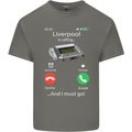 Liverpool Is Calling Funny Football Mens Cotton T-Shirt Tee Top Charcoal