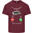 Liverpool Is Calling Funny Football Mens Cotton T-Shirt Tee Top Maroon