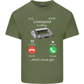 Liverpool Is Calling Funny Football Mens Cotton T-Shirt Tee Top Military Green