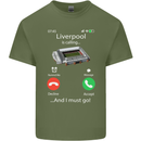 Liverpool Is Calling Funny Football Mens Cotton T-Shirt Tee Top Military Green