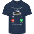 Liverpool Is Calling Funny Football Mens Cotton T-Shirt Tee Top Navy Blue