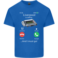 Liverpool Is Calling Funny Football Mens Cotton T-Shirt Tee Top Royal Blue