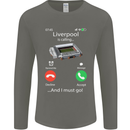 Liverpool Is Calling Funny Football Mens Long Sleeve T-Shirt Charcoal