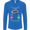 Liverpool Is Calling Funny Football Mens Long Sleeve T-Shirt Royal Blue