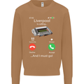 Liverpool Is Calling Funny Football Mens Sweatshirt Jumper Caramel Latte