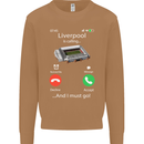 Liverpool Is Calling Funny Football Mens Sweatshirt Jumper Caramel Latte