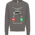 Liverpool Is Calling Funny Football Mens Sweatshirt Jumper Charcoal
