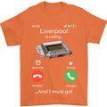 Liverpool Is Calling Funny Football Mens T-Shirt Cotton Gildan Orange