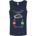Liverpool Is Calling Funny Football Mens Vest Tank Top Navy Blue
