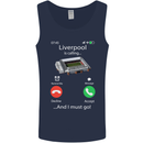 Liverpool Is Calling Funny Football Mens Vest Tank Top Navy Blue