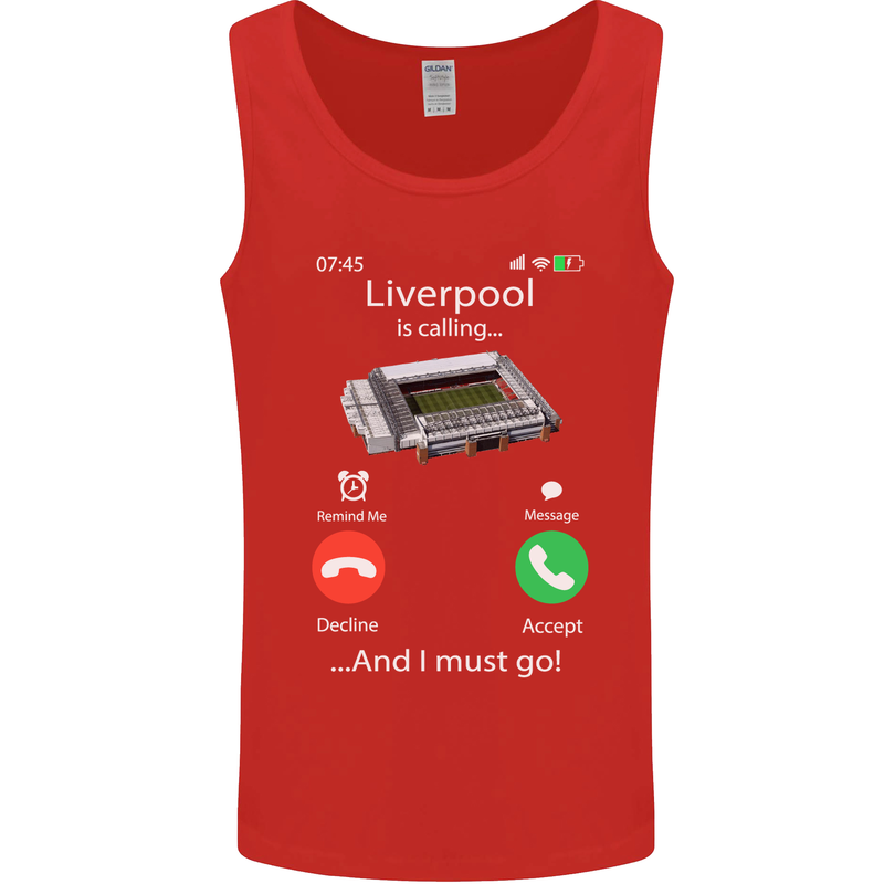 Liverpool Is Calling Funny Football Mens Vest Tank Top Red