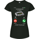 Liverpool Is Calling Funny Football Womens Petite Cut T-Shirt Black