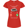 Liverpool Is Calling Funny Football Womens Petite Cut T-Shirt Red