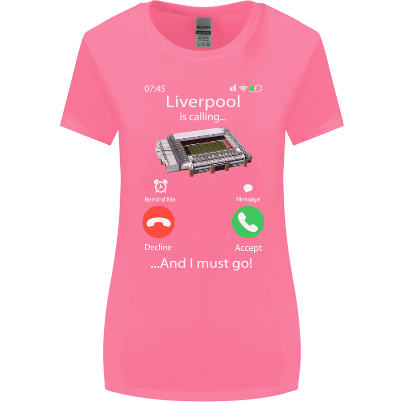 Liverpool Is Calling Funny Football Womens Wider Cut T-Shirt Azalea