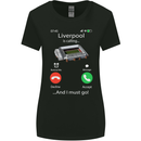 Liverpool Is Calling Funny Football Womens Wider Cut T-Shirt Black