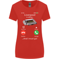 Liverpool Is Calling Funny Football Womens Wider Cut T-Shirt Red