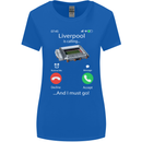 Liverpool Is Calling Funny Football Womens Wider Cut T-Shirt Royal Blue