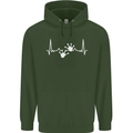 Lizard ECG Gekko Pulse Iguana Gecko Childrens Kids Hoodie Forest Green