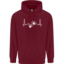 Lizard ECG Gekko Pulse Iguana Gecko Childrens Kids Hoodie Maroon