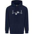 Lizard ECG Gekko Pulse Iguana Gecko Childrens Kids Hoodie Navy Blue