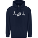 Lizard ECG Gekko Pulse Iguana Gecko Childrens Kids Hoodie Navy Blue