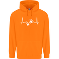 Lizard ECG Gekko Pulse Iguana Gecko Childrens Kids Hoodie Orange