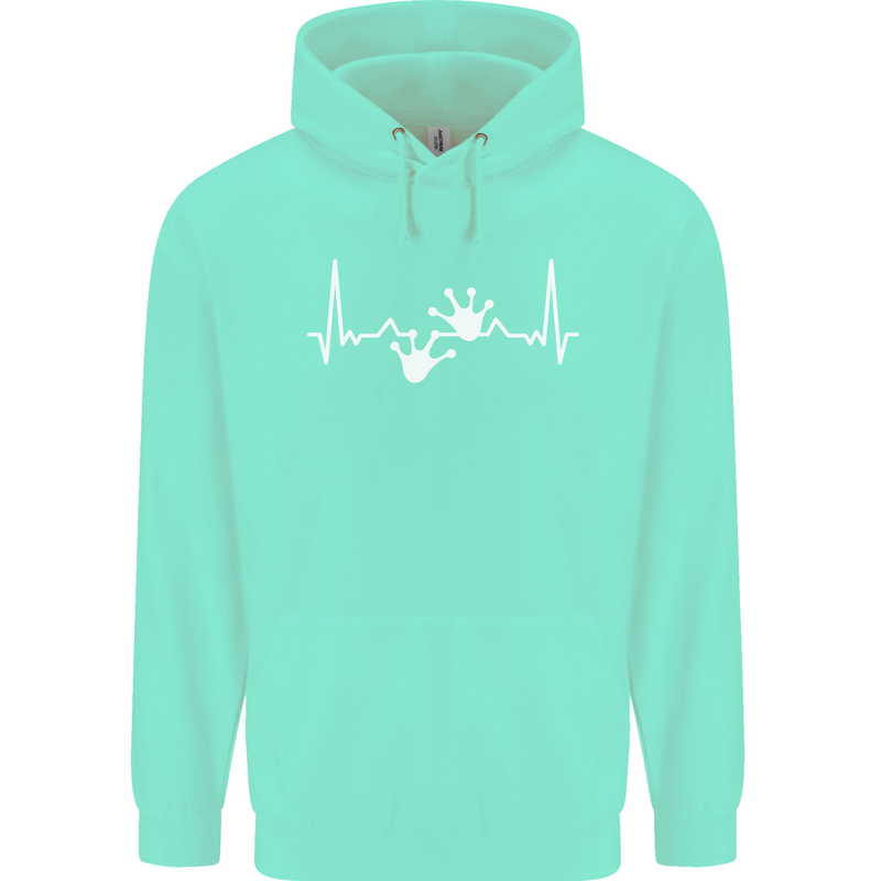 Lizard ECG Gekko Pulse Iguana Gecko Childrens Kids Hoodie Peppermint