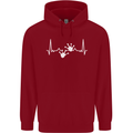 Lizard ECG Gekko Pulse Iguana Gecko Childrens Kids Hoodie Red