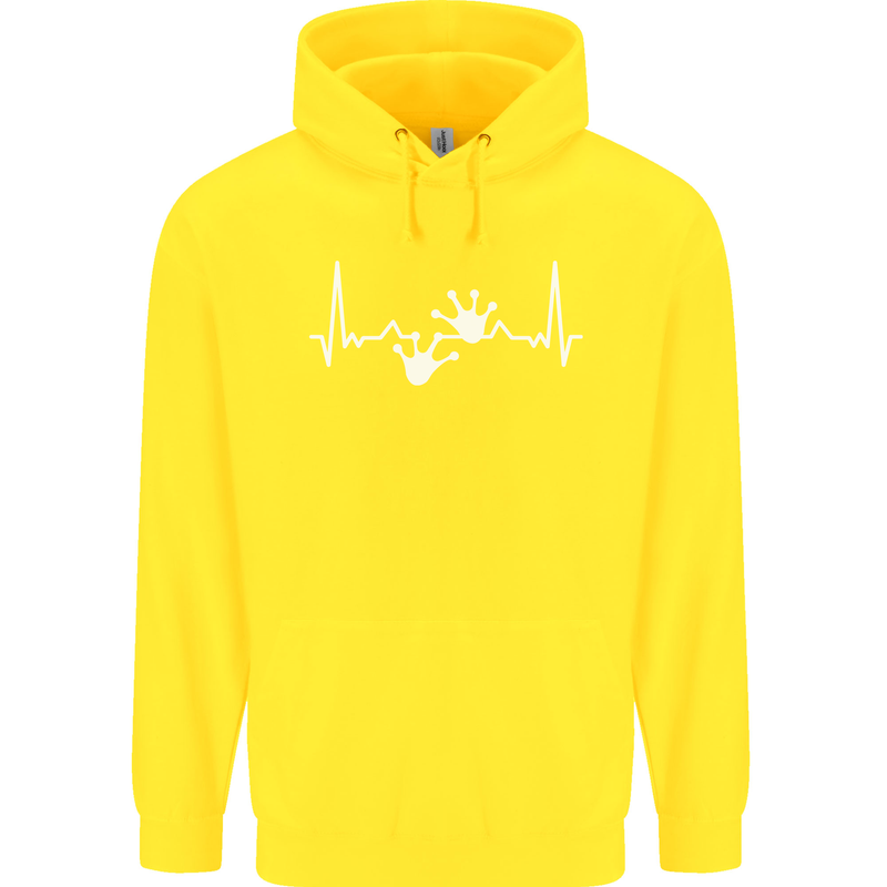 Lizard ECG Gekko Pulse Iguana Gecko Childrens Kids Hoodie Yellow