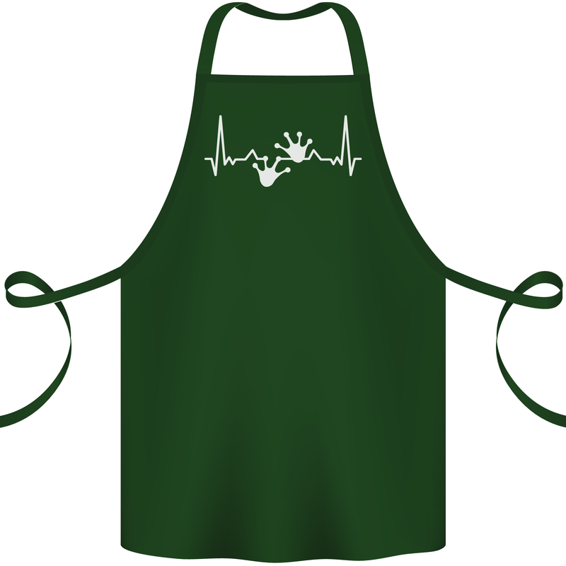 Lizard ECG Gekko Pulse Iguana Gecko Cotton Apron 100% Organic Forest Green