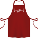Lizard ECG Gekko Pulse Iguana Gecko Cotton Apron 100% Organic Maroon