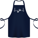 Lizard ECG Gekko Pulse Iguana Gecko Cotton Apron 100% Organic Navy Blue