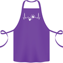 Lizard ECG Gekko Pulse Iguana Gecko Cotton Apron 100% Organic Purple