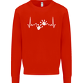 Lizard ECG Gekko Pulse Iguana Gecko Kids Sweatshirt Jumper Bright Red