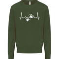 Lizard ECG Gekko Pulse Iguana Gecko Kids Sweatshirt Jumper Forest Green